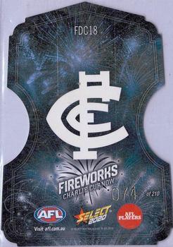 2020 Select Footy Stars - Fireworks Diecuts #FDC18 Charlie Curnow Back